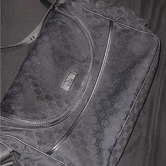 Gucci Black Monogram Shoulder Bag